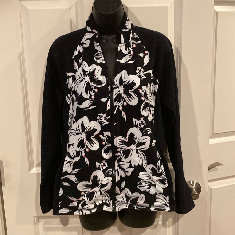 Lauren Ralph Lauren Black and White Floral Top